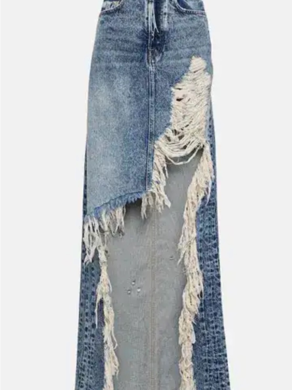 Vetements distressed draped denim skirt XS $2.450
